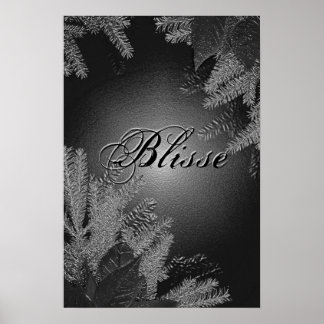 Póster Navidades Poinsettia Black And Grey Blisse III