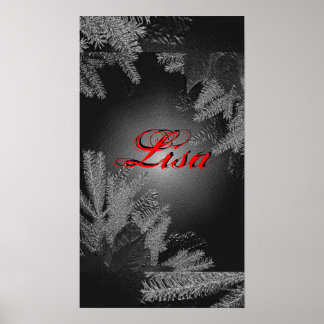 Póster Navidades Poinsettia Black And Grey Lisa I