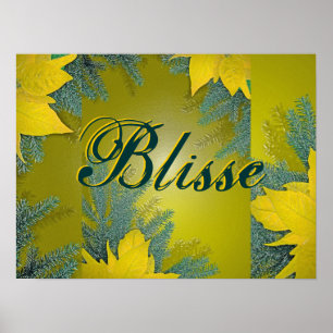 Póster Navidades Poinsettia Gold Blisse