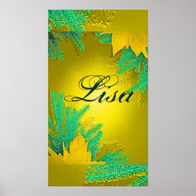 Póster Navidades Poinsettia Gold Delight Lisa I (Frente)