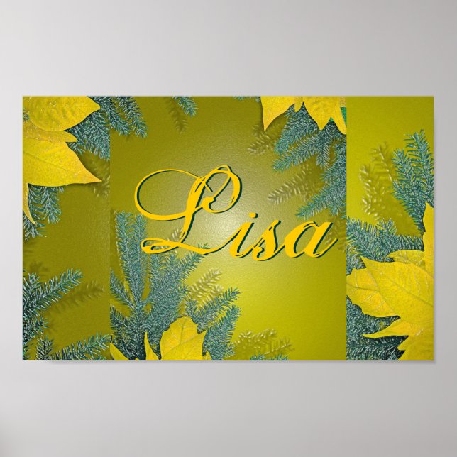 Póster Navidades Poinsettia Gold Lisa II (Frente)