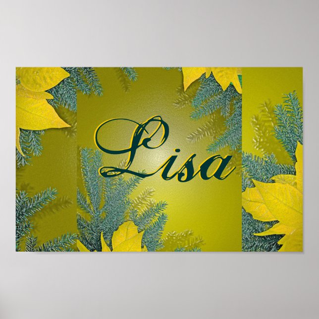 Póster Navidades Poinsettia Gold Lisa II (Frente)