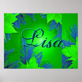 Póster Navidades Poinsettia Green Lisa