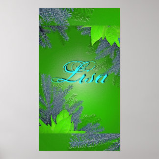 Póster Navidades Poinsettia Green Lisa I