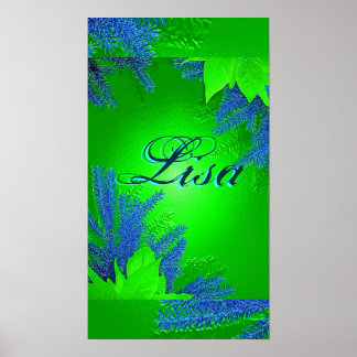 Póster Navidades Poinsettia Green Lisa I