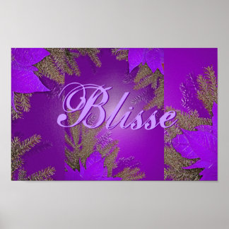 Póster Navidades Poinsettia Purple Blisse II