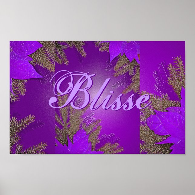 Póster Navidades Poinsettia Purple Blisse II (Frente)