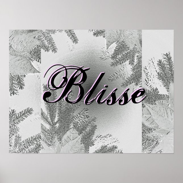 Póster Navidades Poinsettia White And Grey Blisse (Frente)