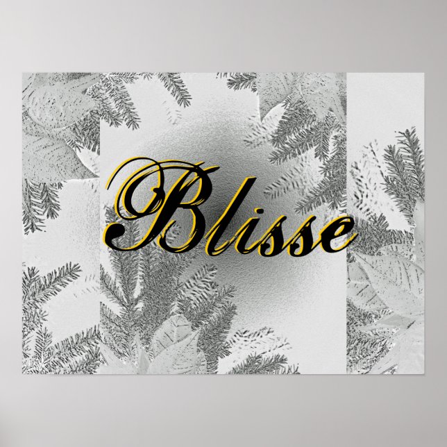 Póster Navidades Poinsettia White And Grey Blisse (Frente)