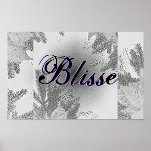 Póster Navidades Poinsettia White And Grey Blisse