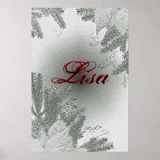 Póster Navidades Poinsettia White Y Gray Lisa