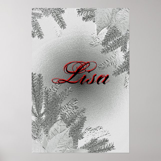 Póster Navidades Poinsettia White Y Gray Lisa (Frente)