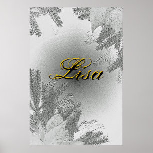 Póster Navidades Poinsettia White Y Gray Lisa