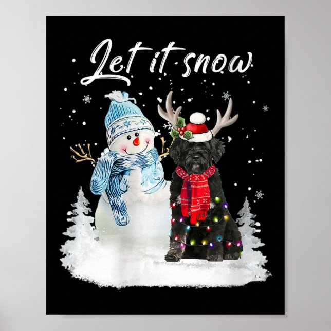 Póster Navidades portuguesas de Perro de Agua Santa Perro (Frente)