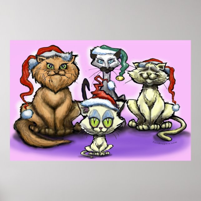 Póster Navidades Poster de gatos (Frente)