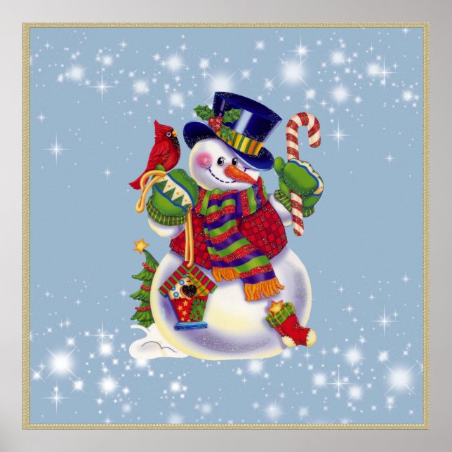 Póster Navidades poster de vacaciones Snowman (Frente)