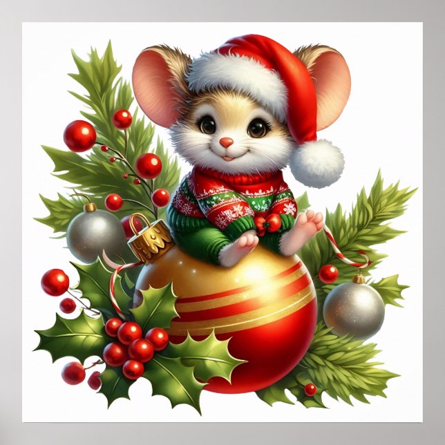 Póster Navidades Poster del ratón (Frente)