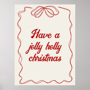 Póster Navidades Poster Rojo moderno y de moda