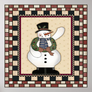 Póster Navidades Poster Snowman