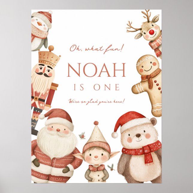 Póster Navidades primer Rótulo de Poster de cumpleaños pa (Frente)