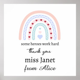 Póster Navidades Profesor Gracias a regalo Hero personali