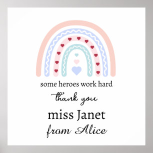 Póster Navidades Profesor Gracias a regalo Hero personali