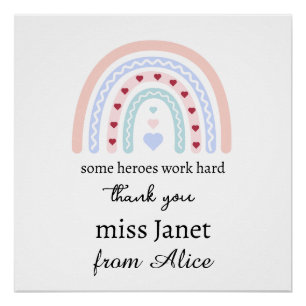 Póster Navidades Profesor Gracias a regalo Hero personali