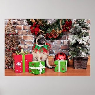 Póster Navidades - Pug - Lily Lou