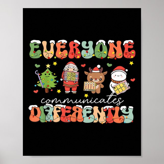Póster Navidades que todos comunican de forma diferente (Frente)
