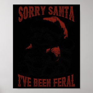 Póster Navidades Raccoon Gracioso Lo siento Santa I ha si