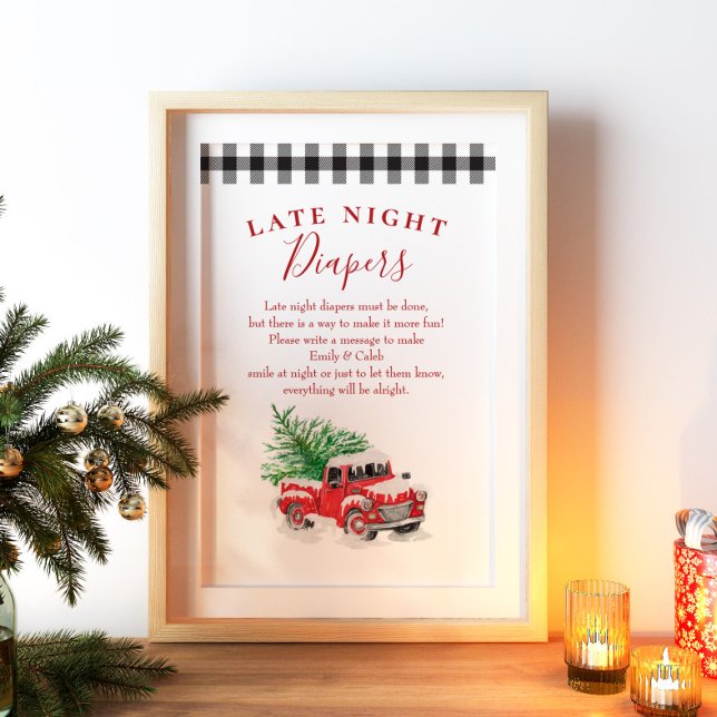 Póster Navidades Red Truck Baby Shower Late Night Diapers (Subido por el creador)