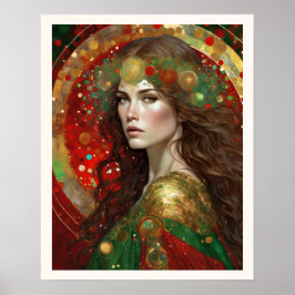 Póster Navidades reflexionan sobre mujer con pelo marrón