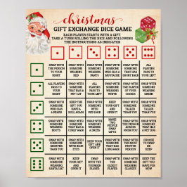 Póster Navidades Regalo de intercambio de dados Rótulo de