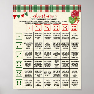 Póster Navidades Regalo Juego de dados Roll de intercambi
