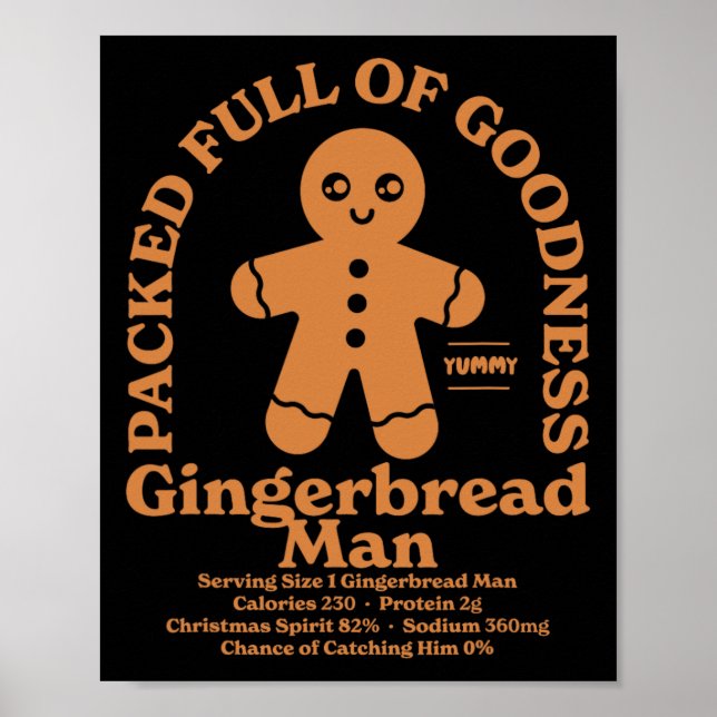 Póster Navidades Regalos Gingerbread Man (Frente)