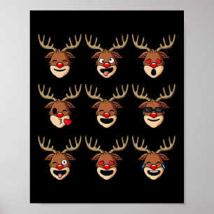 Póster Navidades renos enfrentan a Chicas de niños  Navid