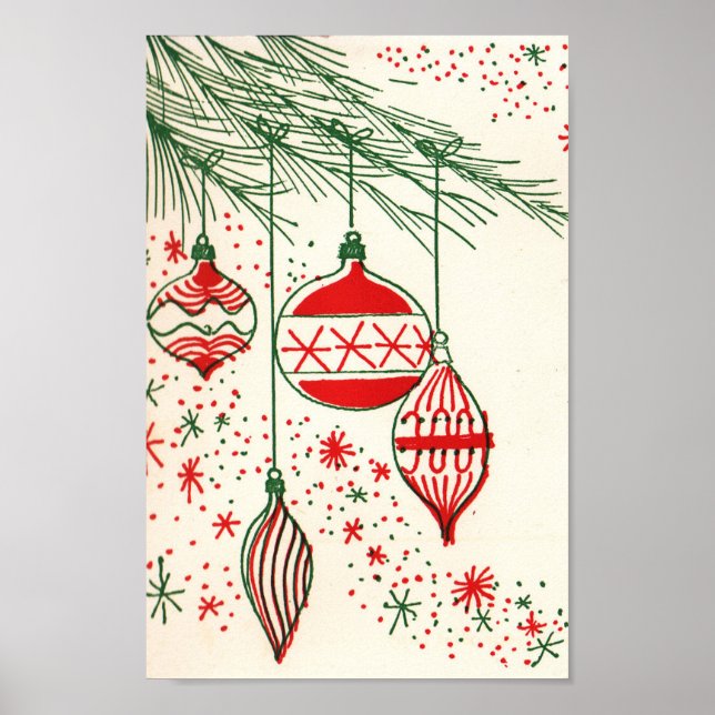 Póster Navidades retro bultos poster de vacaciones (Frente)