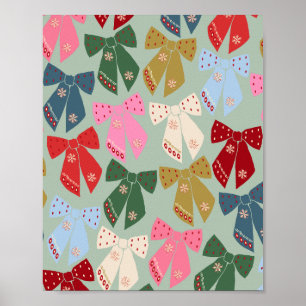Póster Navidades retro doblan coqueta