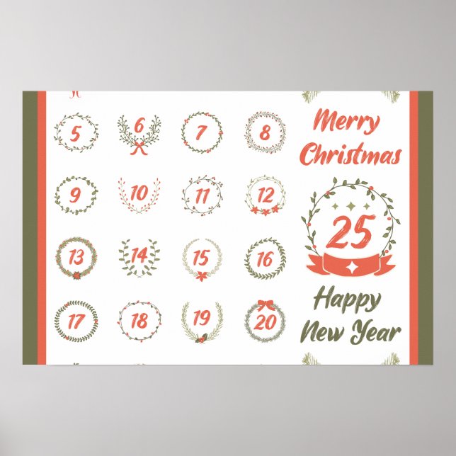 PÓSTER NAVIDADES RETRO POSTER AVENT CALENDAR 2023 (Frente)