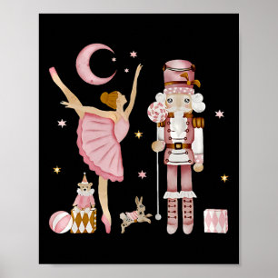 Póster Navidades retro-rosados de columinador de hadas C