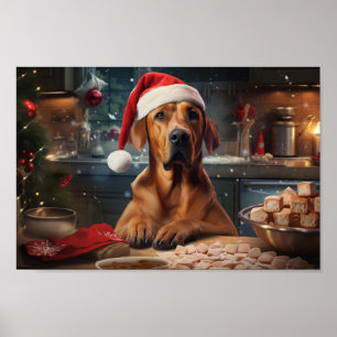 Póster Navidades Rodesianos de Ridgeback en vacaciones