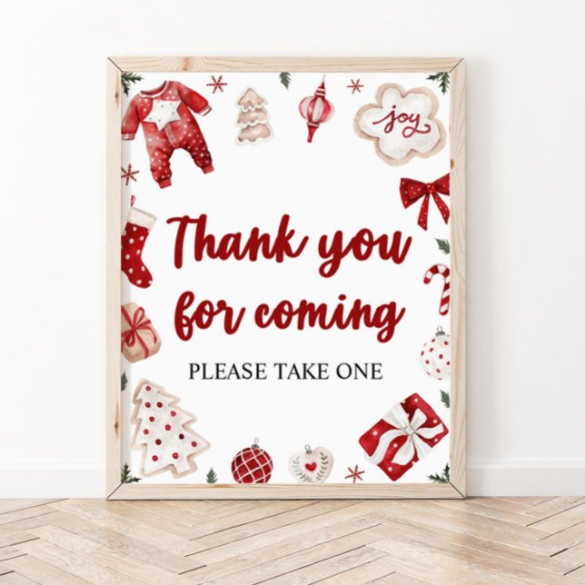 Póster Navidades Rojos Gracias Por Venir A Baby Shower (Subido por el creador)