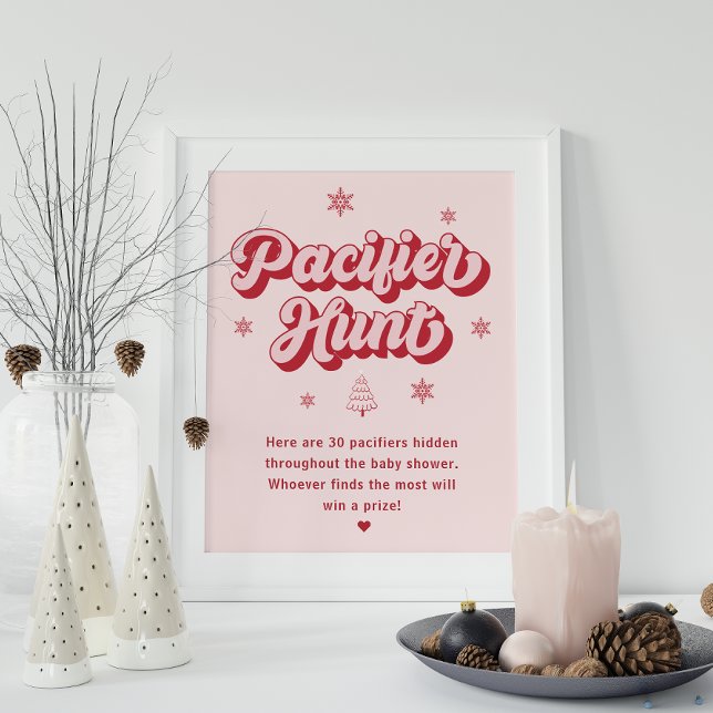 Póster Navidades rojos rosados Baby Shower Pacifier Hunt  (Subido por el creador)