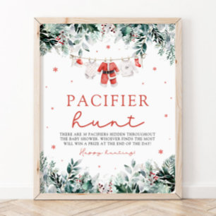 Póster Navidades rojos Santa Bebé Pacificador Caza Baby S
