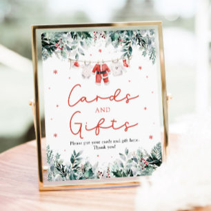 Póster Navidades rojos Tarjetas y Regalos de Santa Baby S