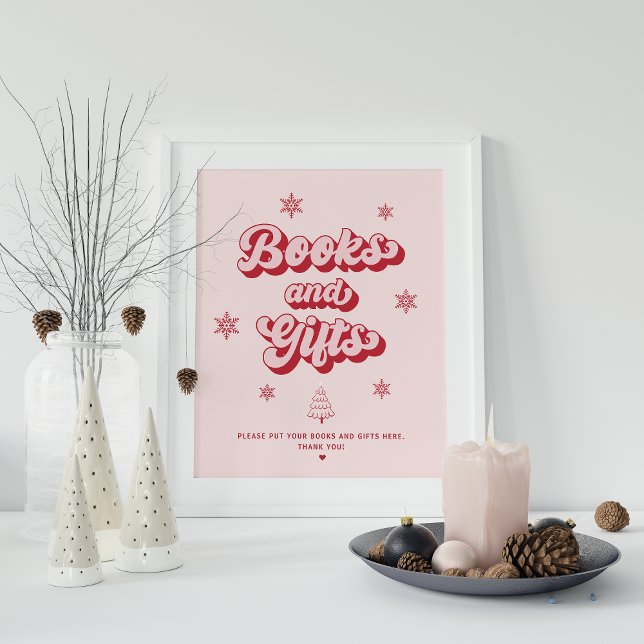 Póster Navidades rosados Baby Shower Libros y regalos (Subido por el creador)