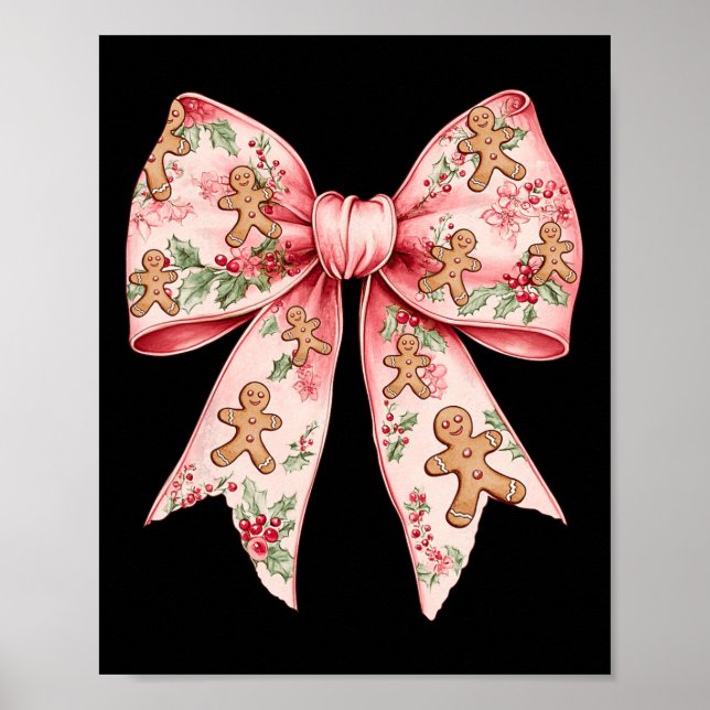 Póster Navidades rosados: Bow Coquette Xmas Gingerbread M (Frente)