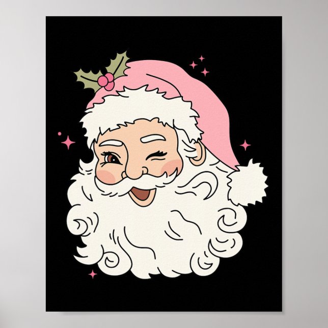 Póster Navidades rosados de diverso añejo Santa Claus Hom (Frente)