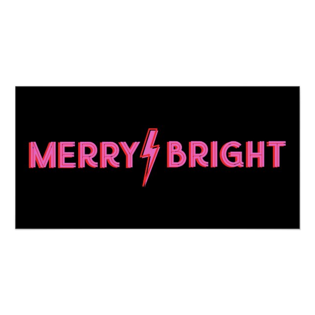 Póster Navidades rosados de merry y Bright Lightt Bolt (Anverso)