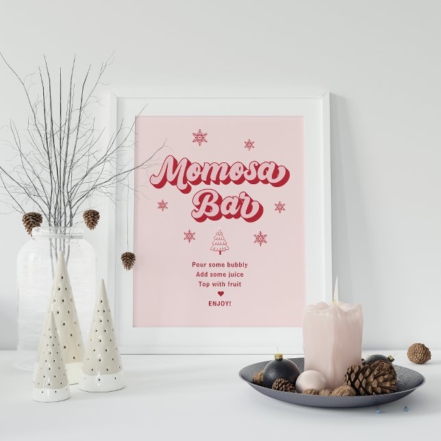Póster Navidades rosados de Santa Bebé Baby Shower Bar Mo (Subido por el creador)